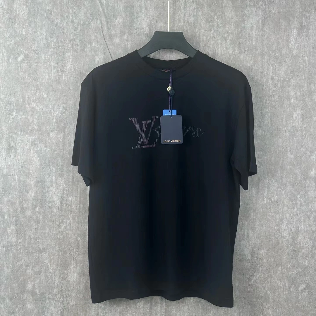 未使用 LouisVuitton/路易威登 渐变字母圆领短袖 胸围116 衣长70
