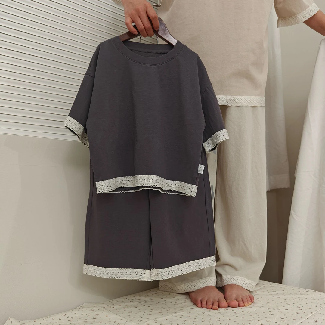 9067韩系花边家居服套装 莱赛尔天丝雪花棉阔版可外穿韩系家居服