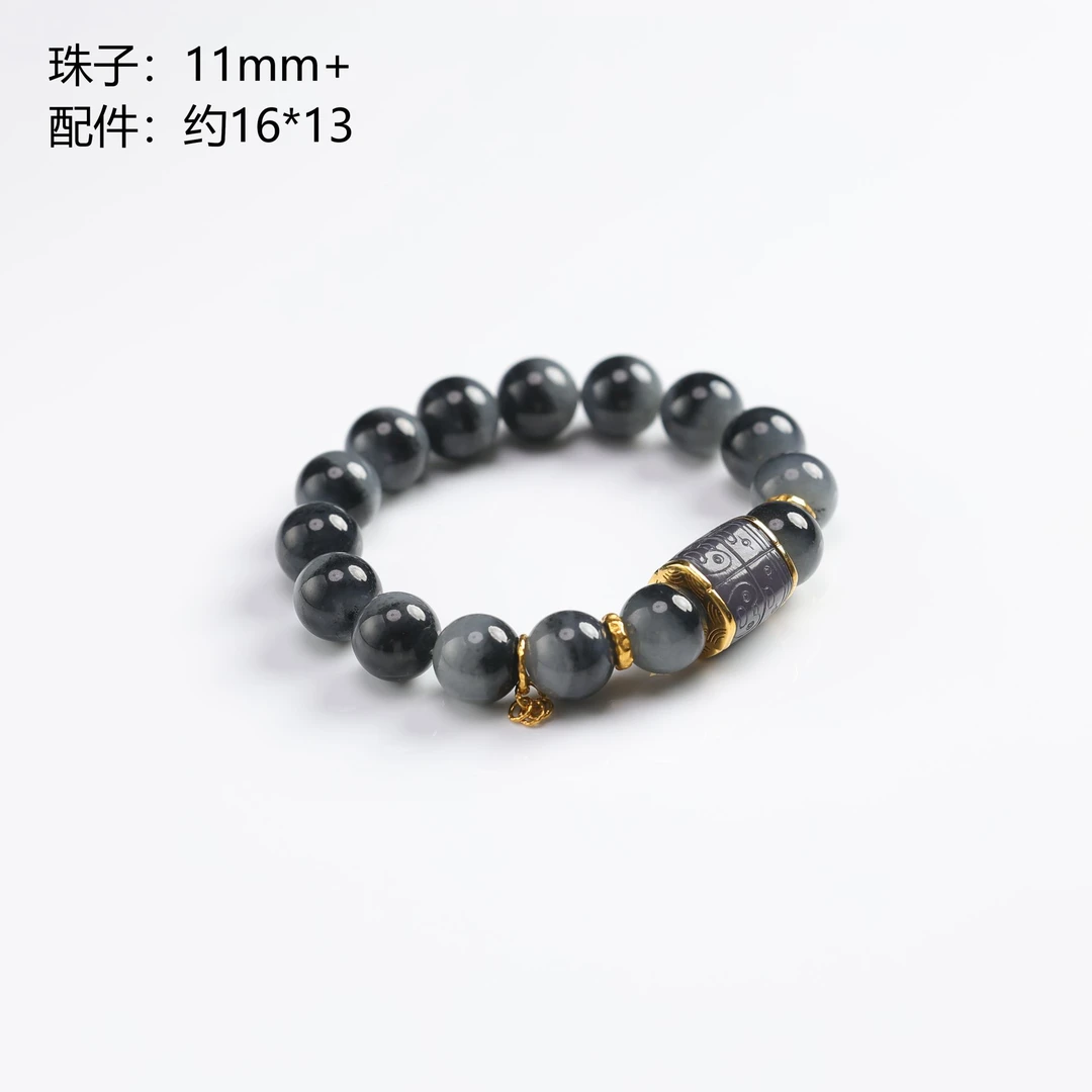 本真 | “梦影”珍藏级精品和田玉高色青花11mm+手串（多样性发其一）