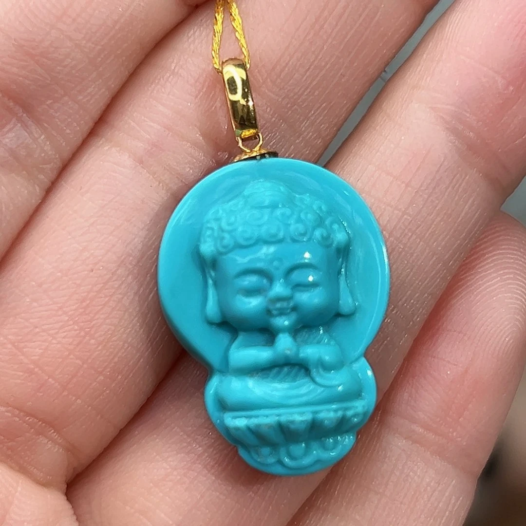 绿松石珠宝奇石18K金镶嵌