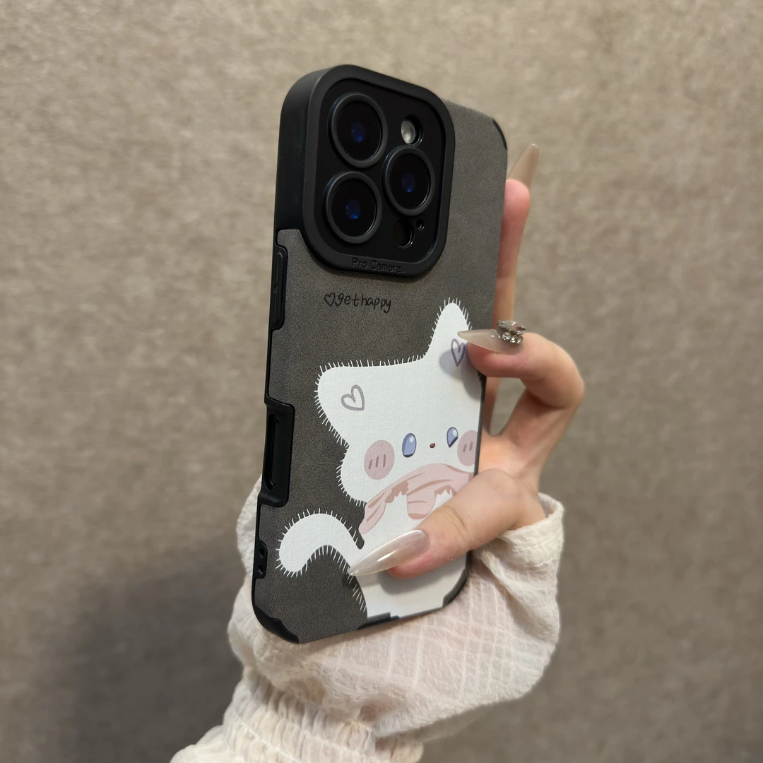 情侣适用苹果16promax手机壳iPhone15pro卡通猫咪14小众13女款12