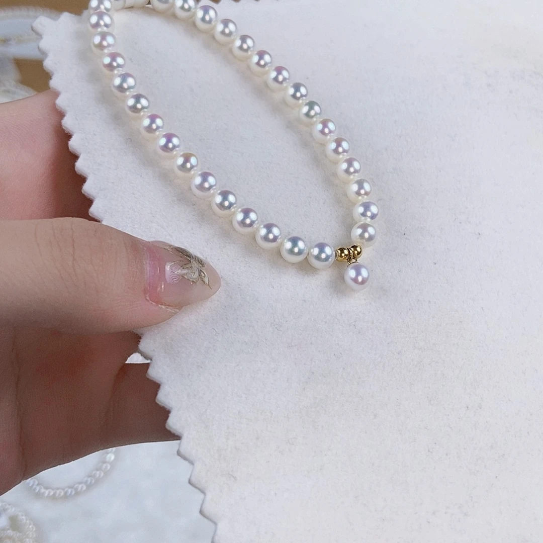 淡水珍珠手绳18K金镶嵌