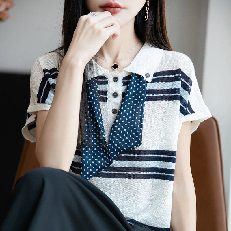 夏季女毛针织衫宽松垃圾摇滚风女性夏季复古条纹开衫