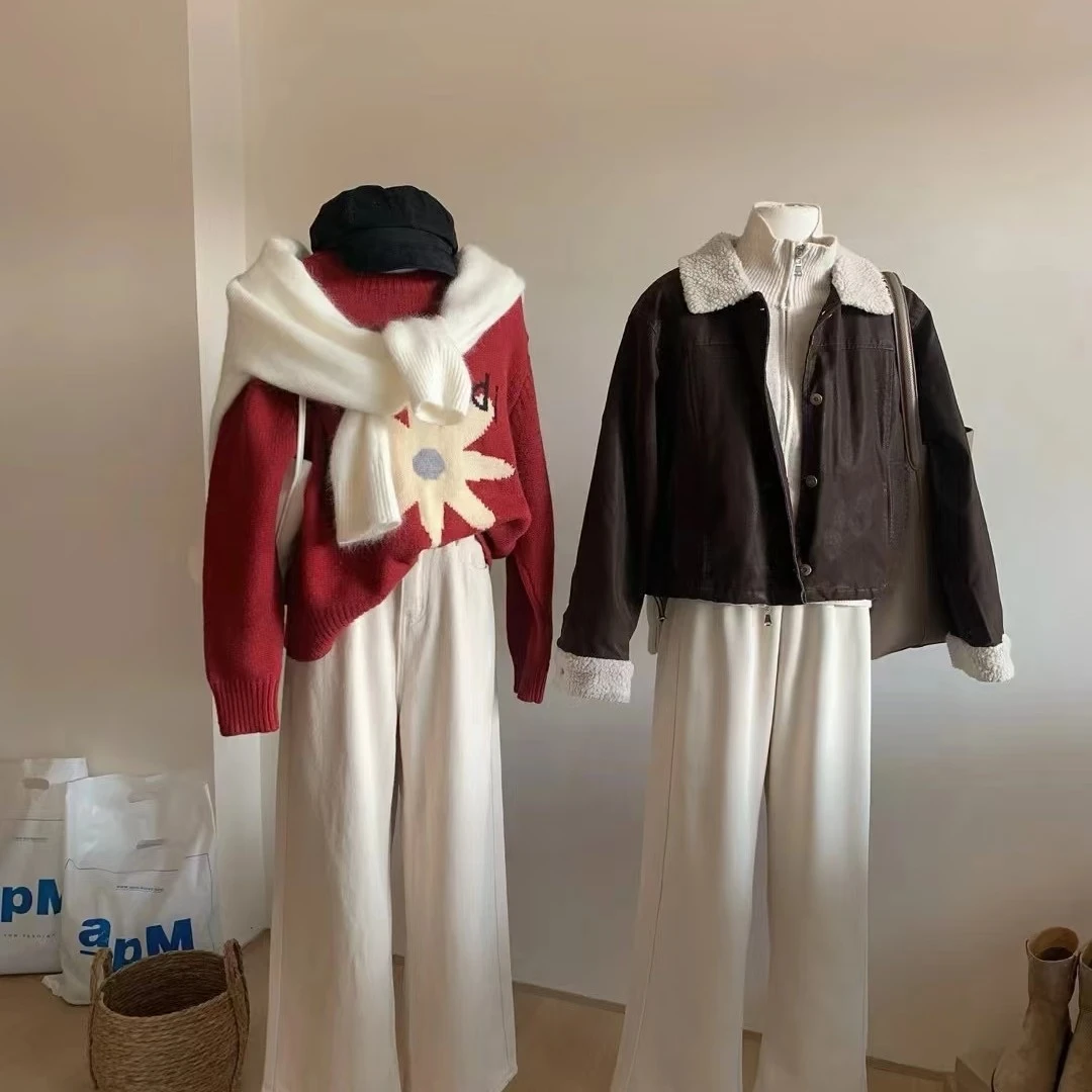 【001-050】上衣半裙针织时尚百搭套装外套韩版气质简约休闲宽松