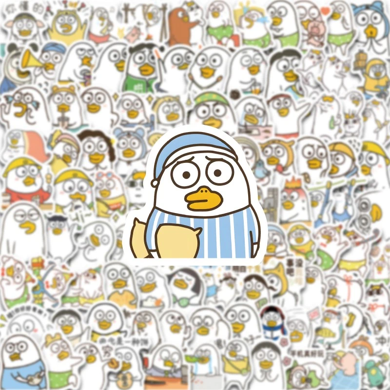 220张可爱萌宠小刘鸭表情i贴纸趣味卡通周边装饰手机手账防水贴画