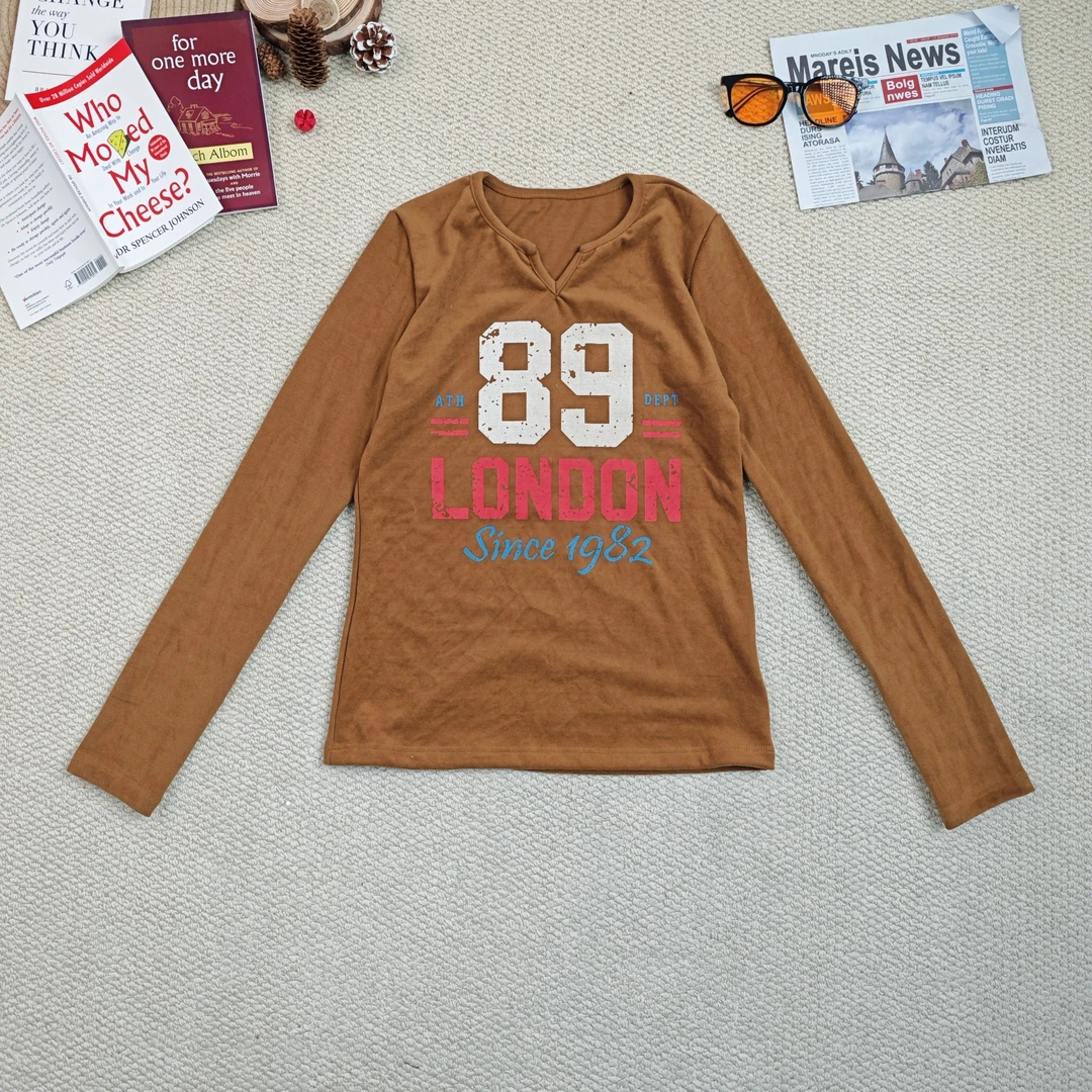 2024秋季新款休闲时尚百搭印花爆裂纹卫衣加厚打底长袖T恤8465