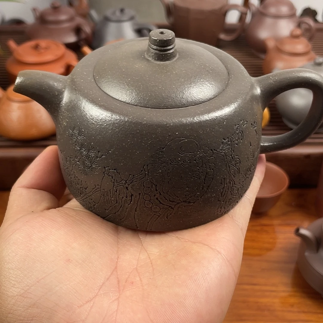 紫砂茶宠高温青灰天际