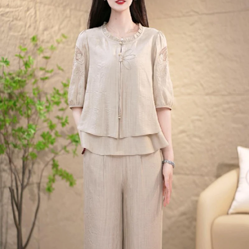 新款气质高级感时尚显瘦减龄套装两件套M-4XL1216