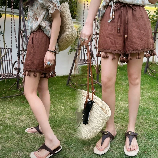 【BAI】夏新款时尚宽松显瘦设计感休闲短裤女62179