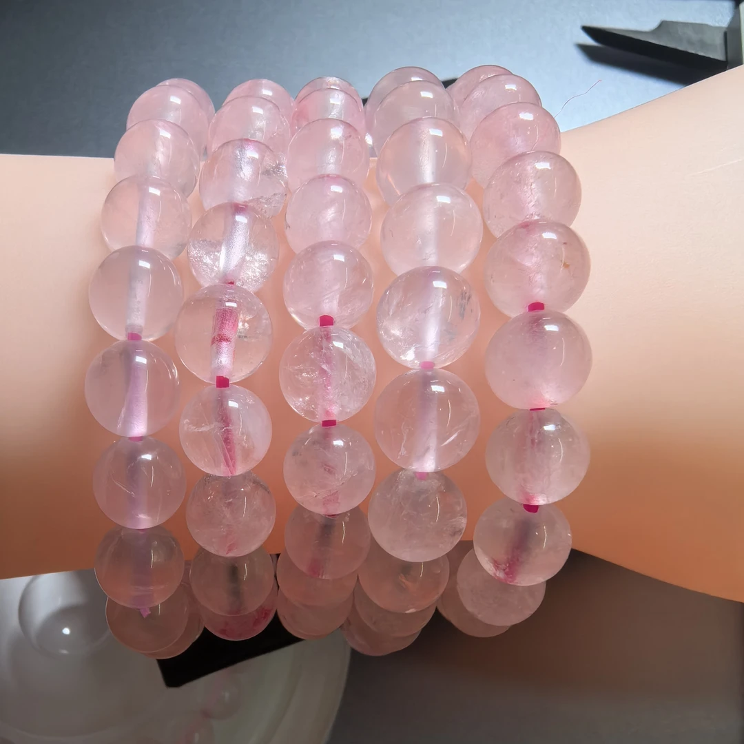 天然粉水晶单圈手串-8mm 时尚百搭 女款