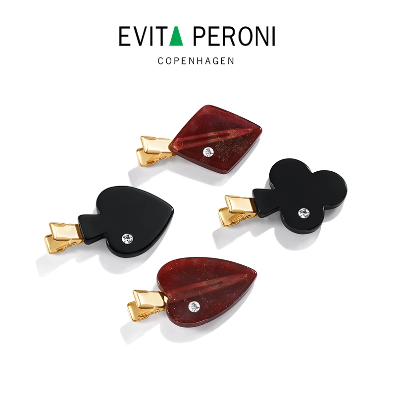 Evita Peroni/依慧达“幸运卡牌”系列趣味-鹤嘴夹时尚迷你简约