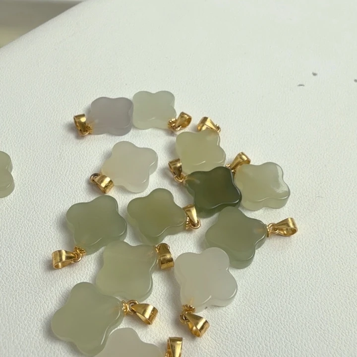 和田玉银S925镀金镶嵌颈饰