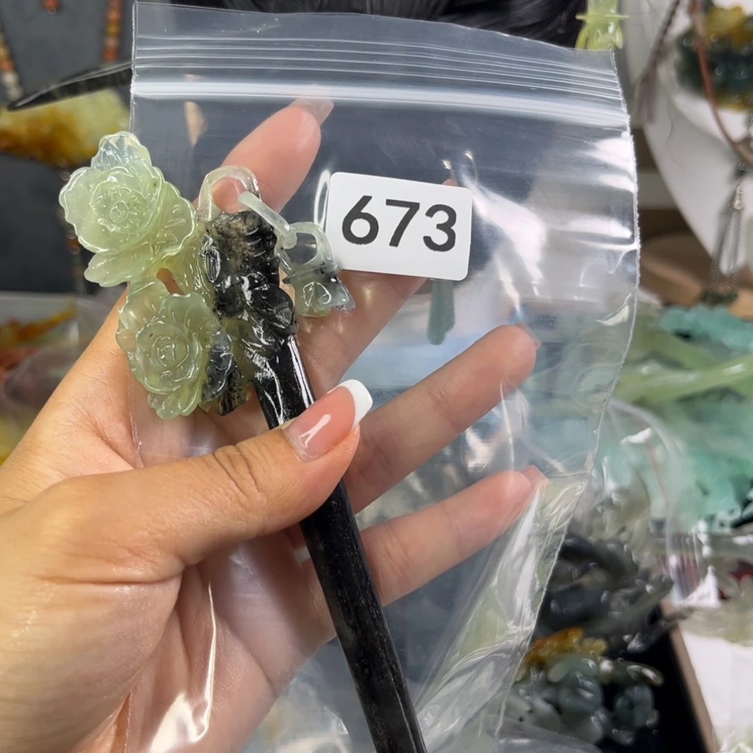 蛇纹石玉未镶嵌发饰幸****生