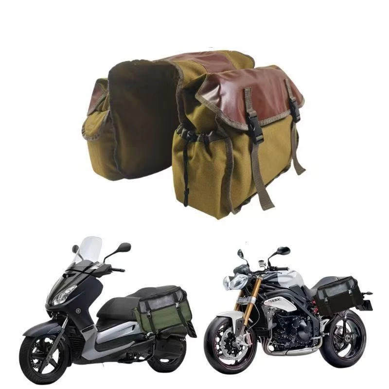 多功能自行车侧边挂包加厚大容量摩托电动车后驮包耐磨帆布装备包