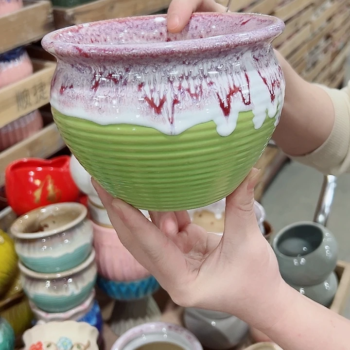 有孔.凑满10元发货多肉陶瓷花盆！