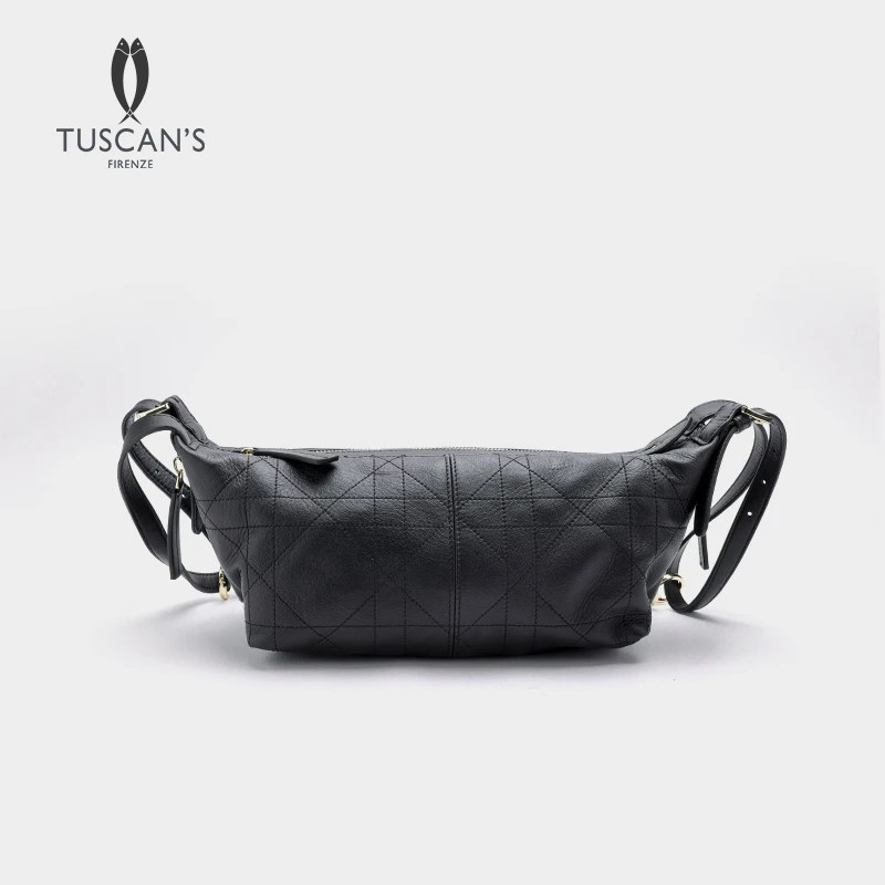 TUSCAN'S通勤百搭哑光牛皮单肩包高级感手提包机车包时代双鱼