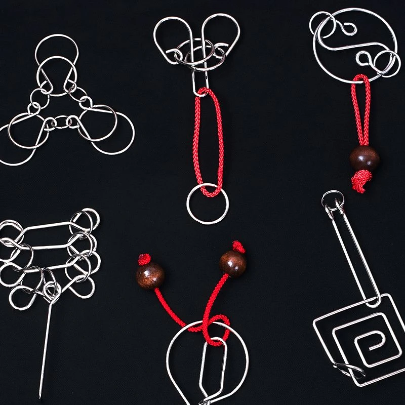 9连环益智玩具高难度解环智力解扣孔明锁烧脑回型环蜗牛环鲁班锁