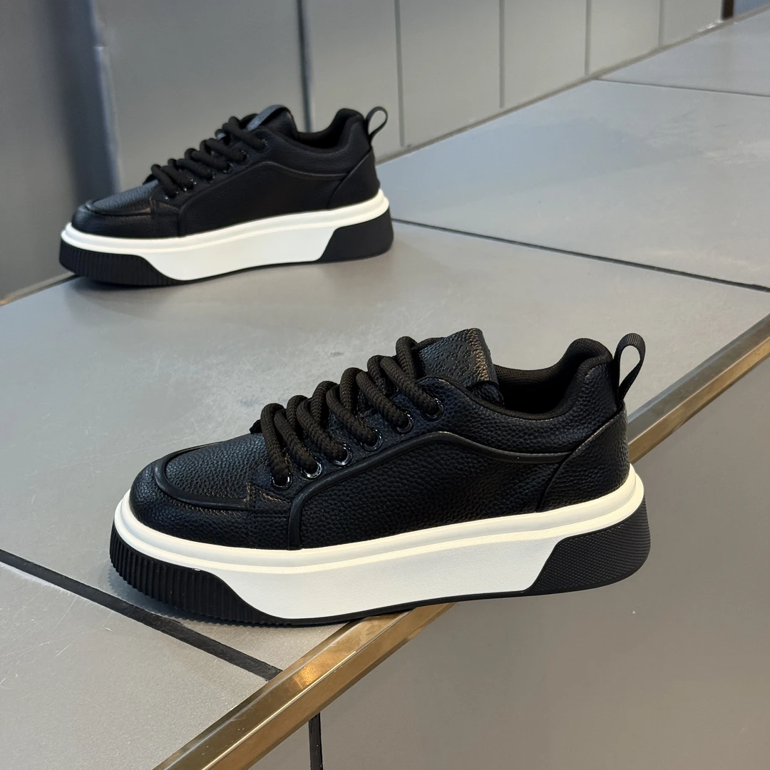 欧洲站时尚潮流2025年秋季新款舒适透气韩版小众潮男爆款厚底增高