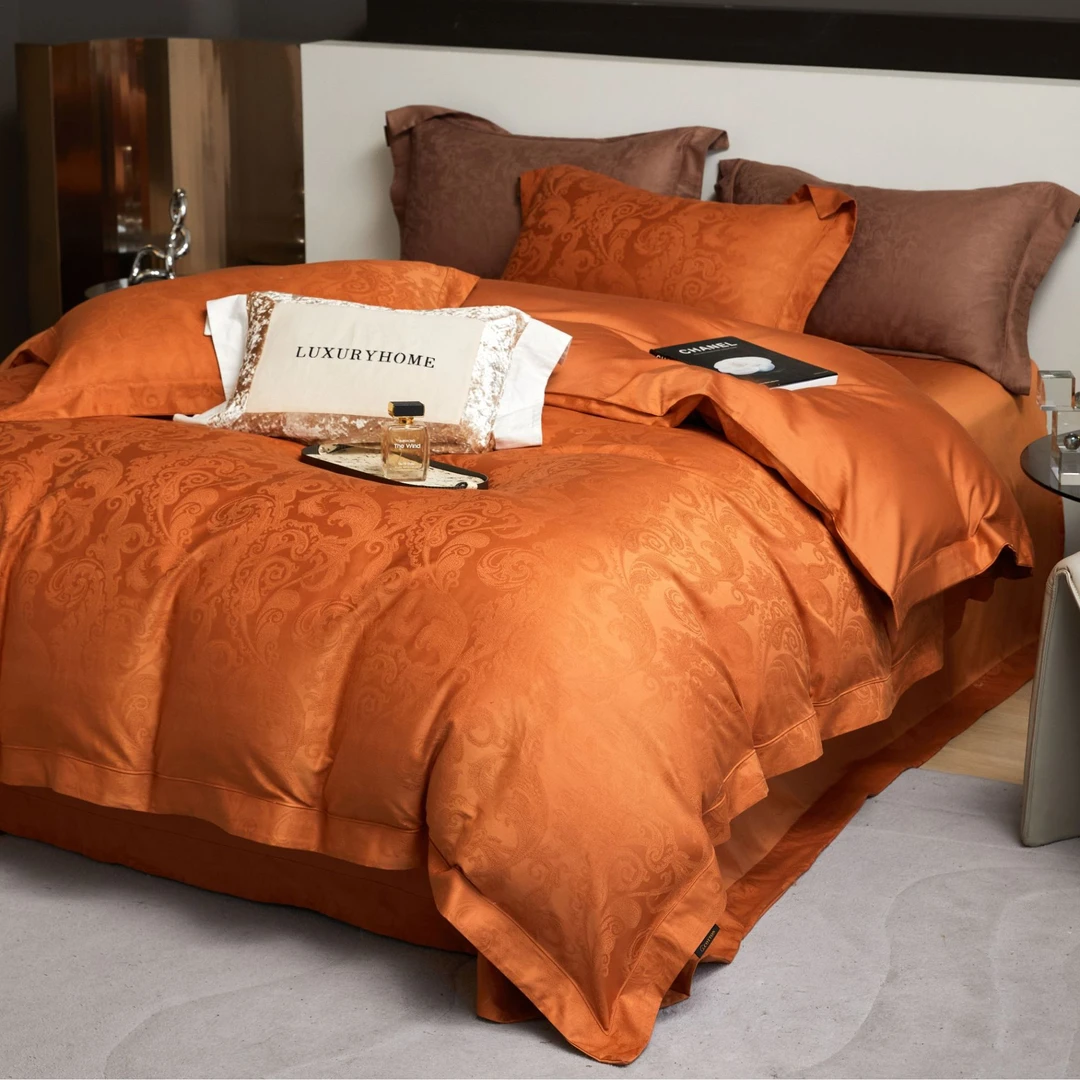 {提花套件}100支新疆长绒棉提花四件套 全棉床单床盖床笠埋绳款