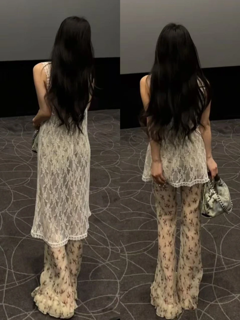 蕾丝裙/褶皱碎花裤