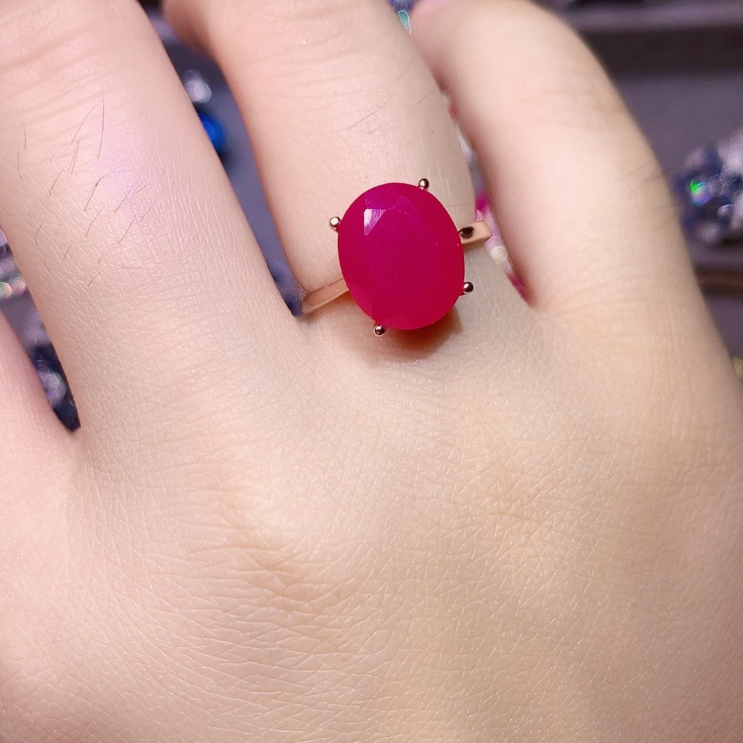 银S925镶嵌戒指红宝石