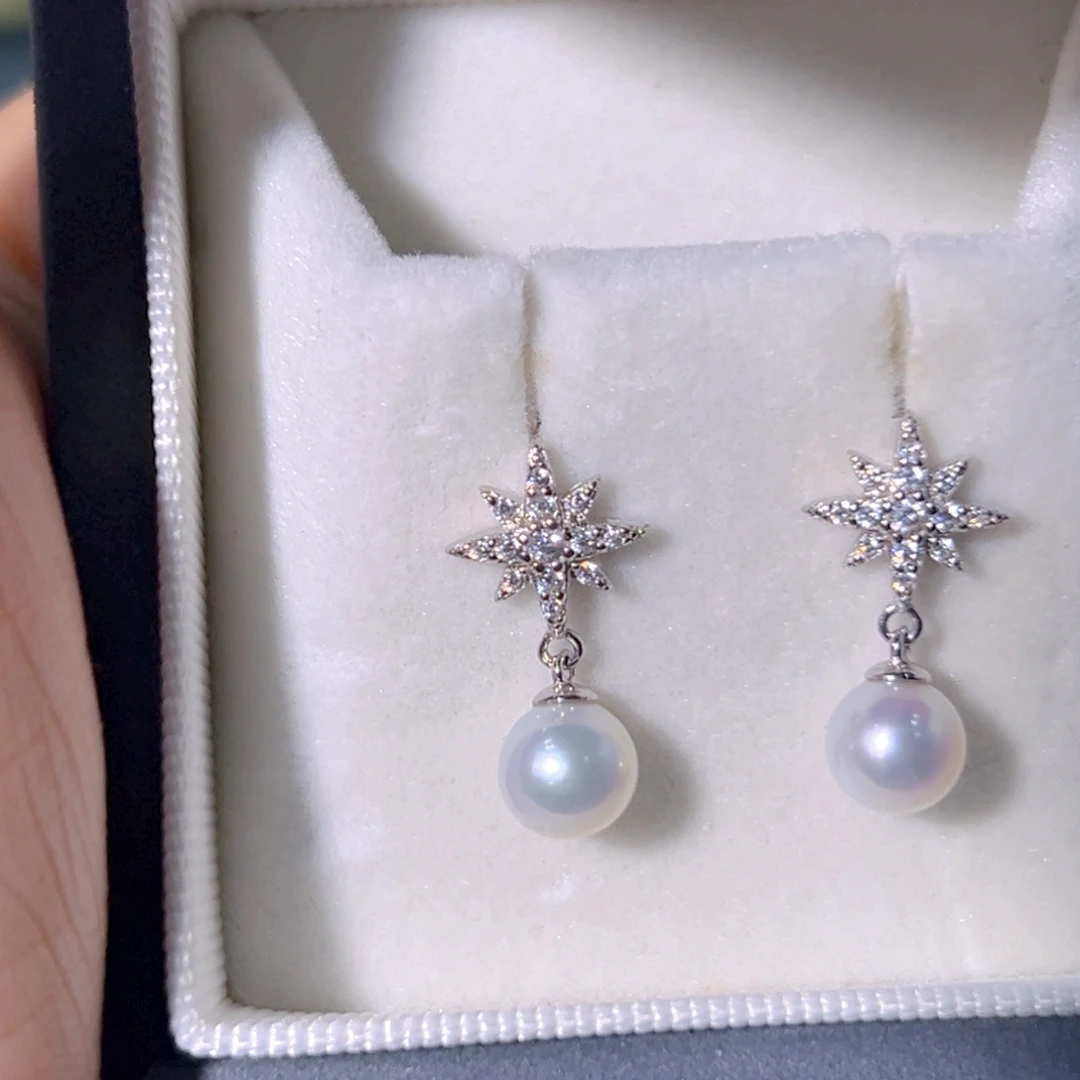 6到7正圆极光天女亮爆珠宝级别淡水珍珠银S925镶嵌