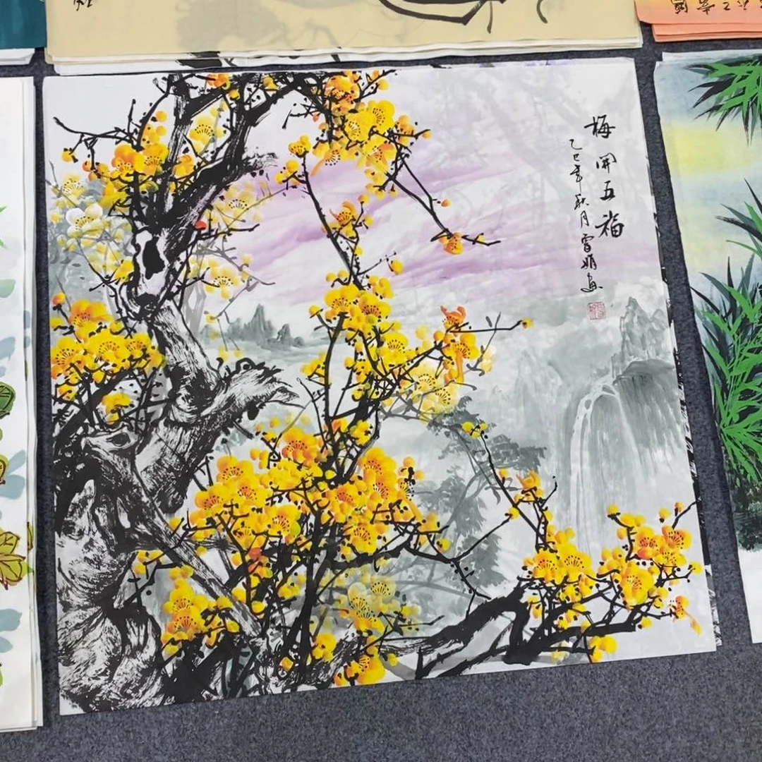 国画尺寸70✖️70精品手绘斗方