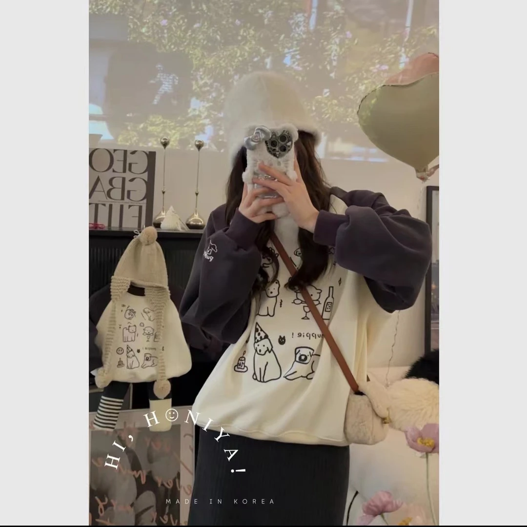 亲子装2023新款秋装时尚一家三口四口韩系母女洋气婴儿长袖卫衣潮