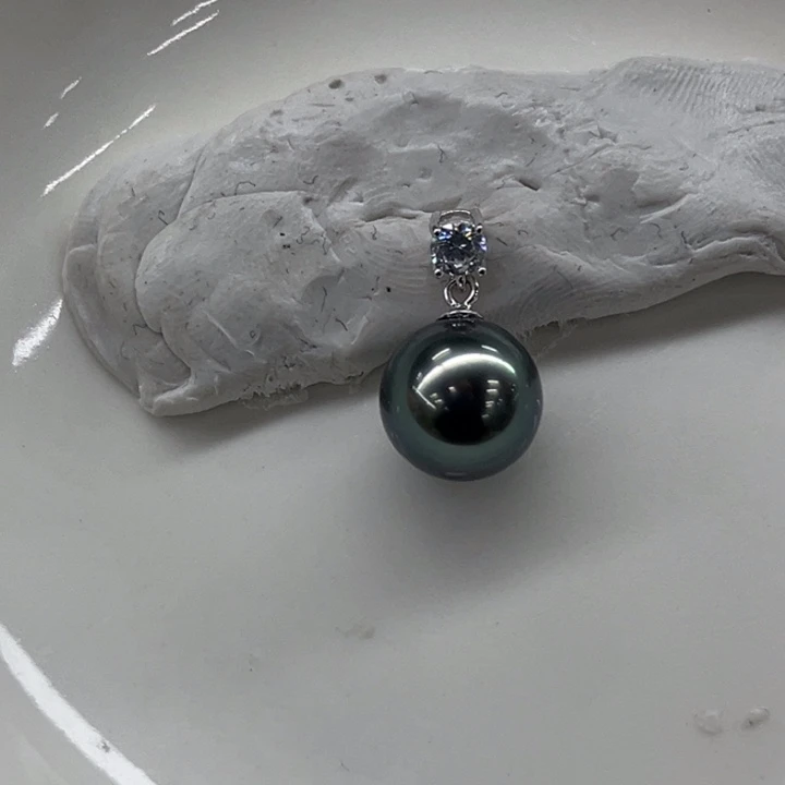 银S925镶嵌吊坠(不含链)海水珍珠10