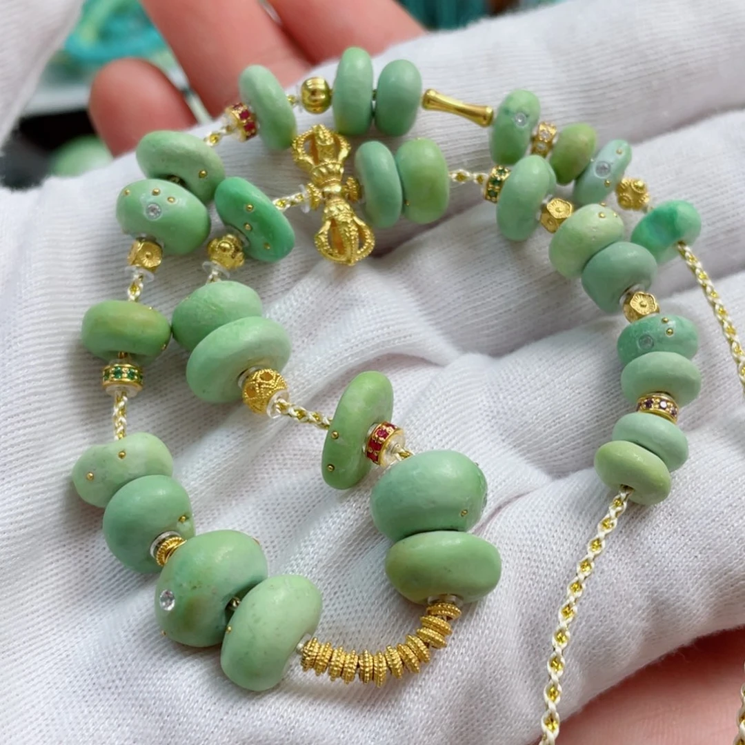 绿松石珠宝奇石18K金镶嵌人**醒