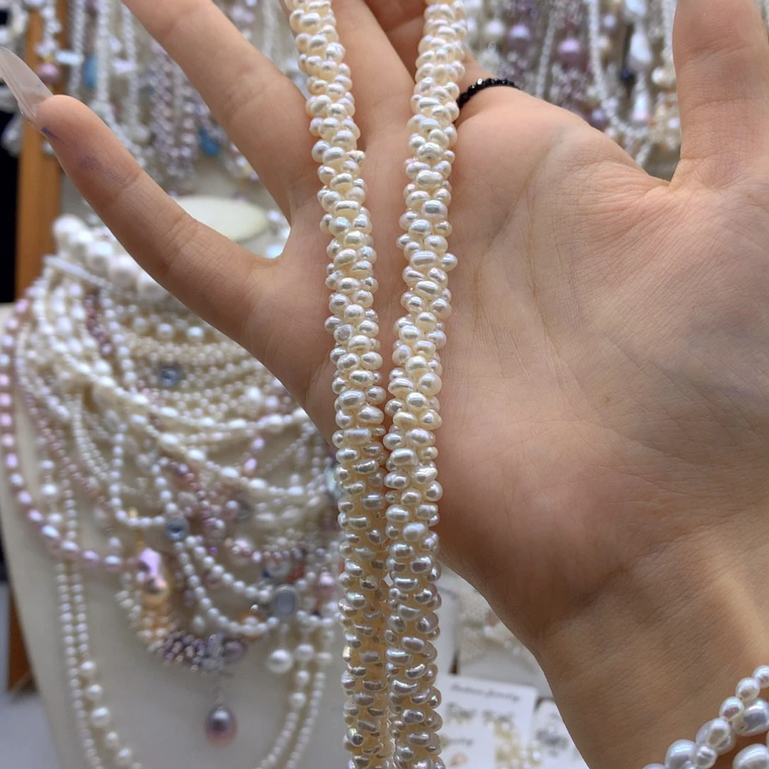 无***帅银S925镶嵌淡水珍珠项链耳饰