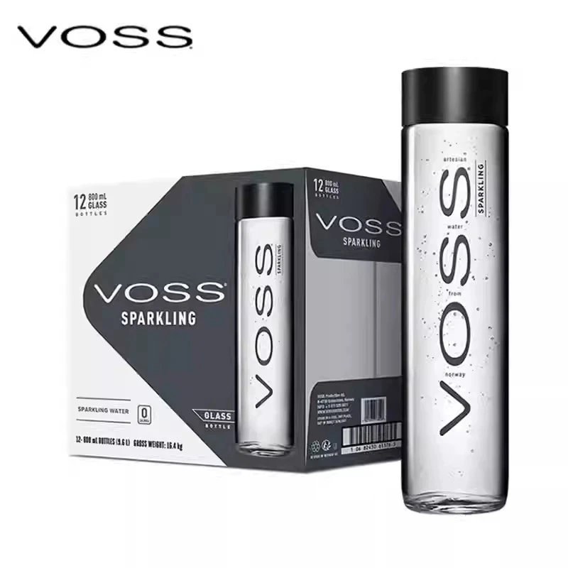 VOSS芙丝挪威进口含气矿泉水800ml*12/375ml*24玻璃瓶天然气泡水