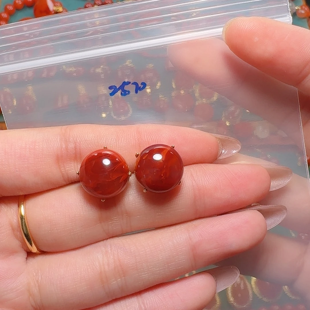 南红玛瑙银S925镶嵌吊坠