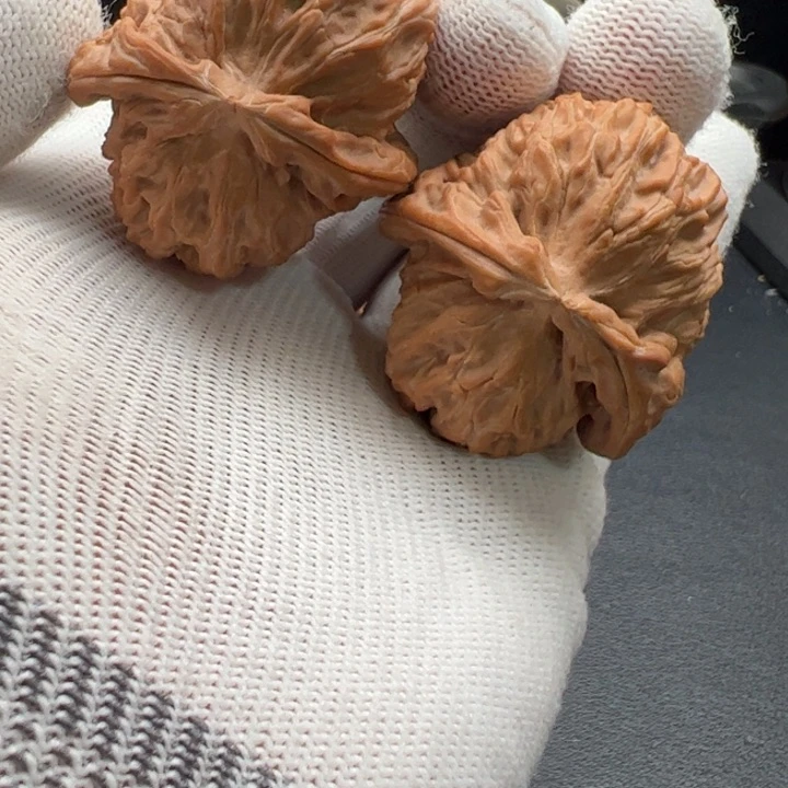 把件文玩核桃白狮子异形