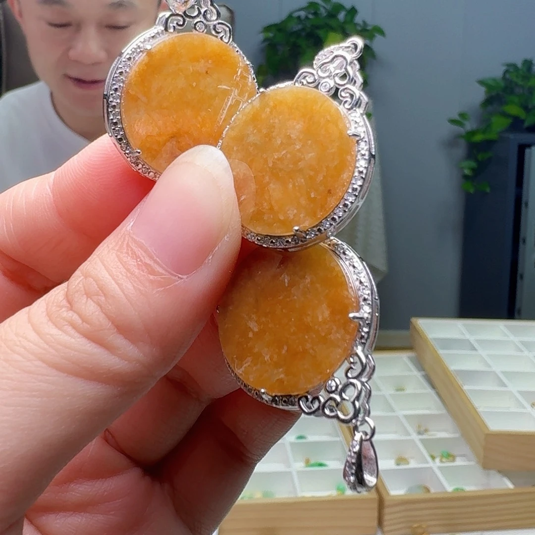 翡翠银S925镶嵌吊坠(不含链)多样性发货其一