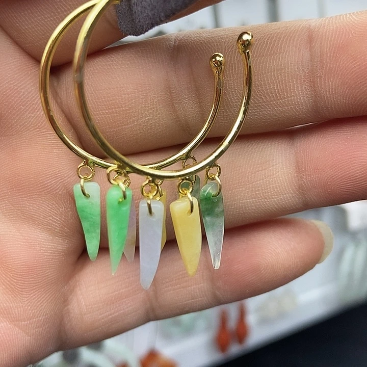 翡翠未镶嵌耳饰翡翠耳饰