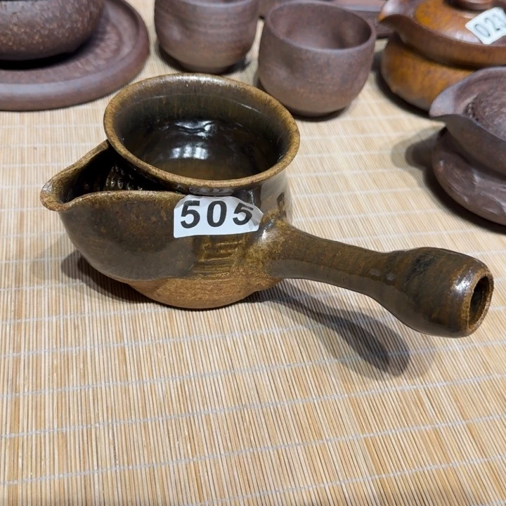 杯粗瓷茶具素胎无釉盖碗