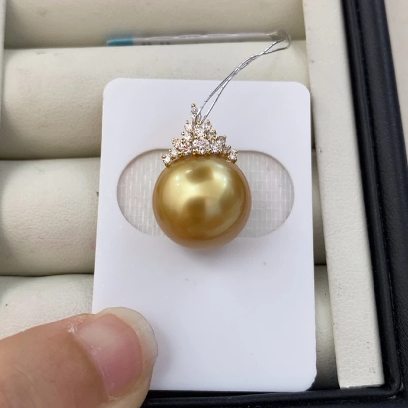 【闪购商品】18K金镶嵌吊坠(赠链)海水珍珠香***眠