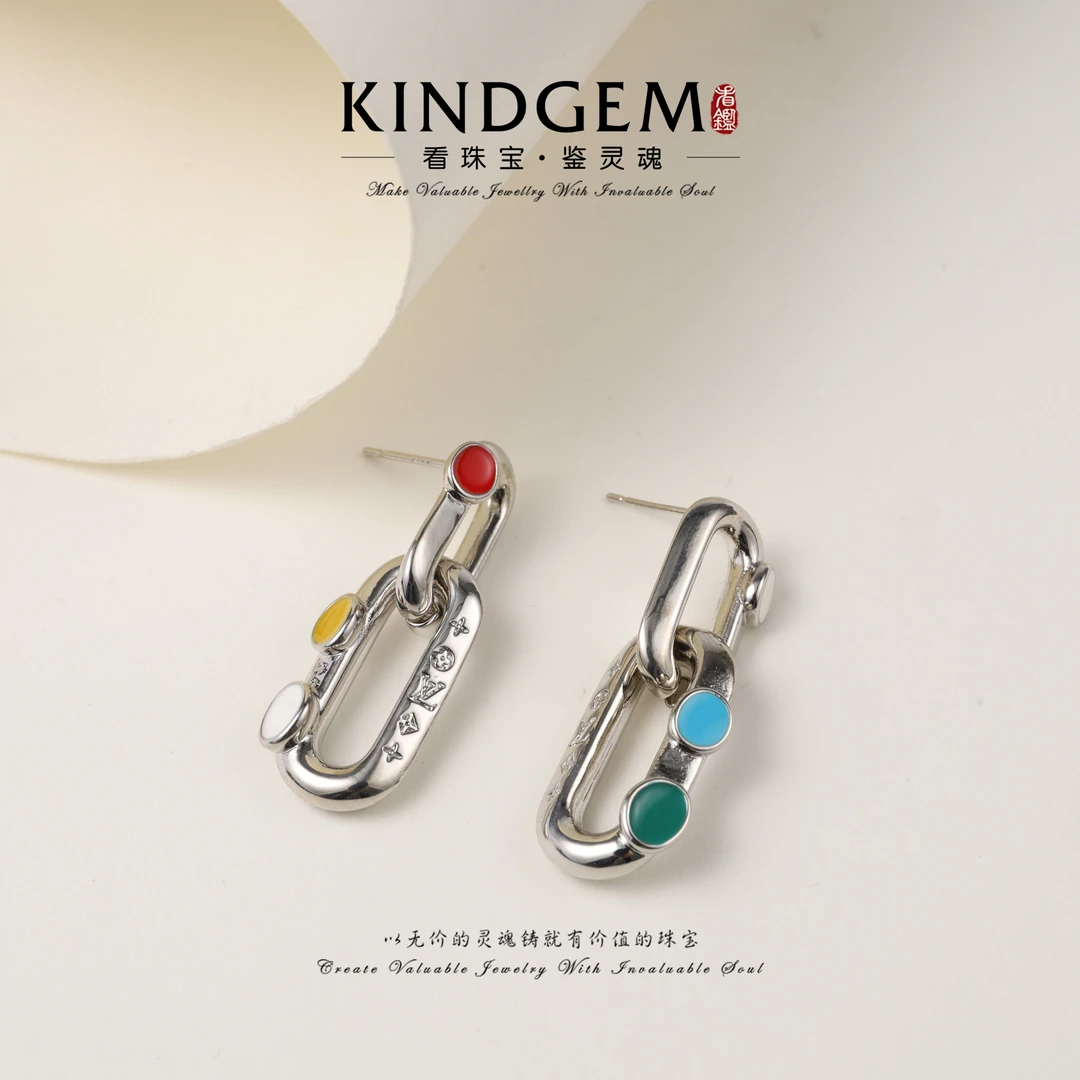 铜合金珐琅耳饰 简约小众个性时尚耳饰 AO157XYNC-24008