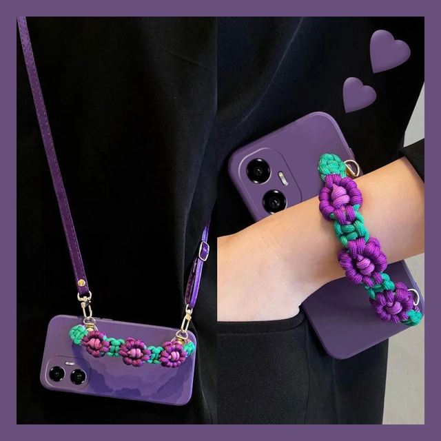 适用华为荣耀300pro手机保护壳200可斜挎100紫色90gt立体80se花朵