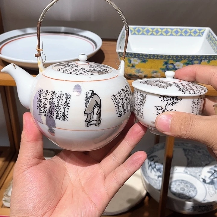 紫砂62，老九谷满手写诗文一壶一盖杯