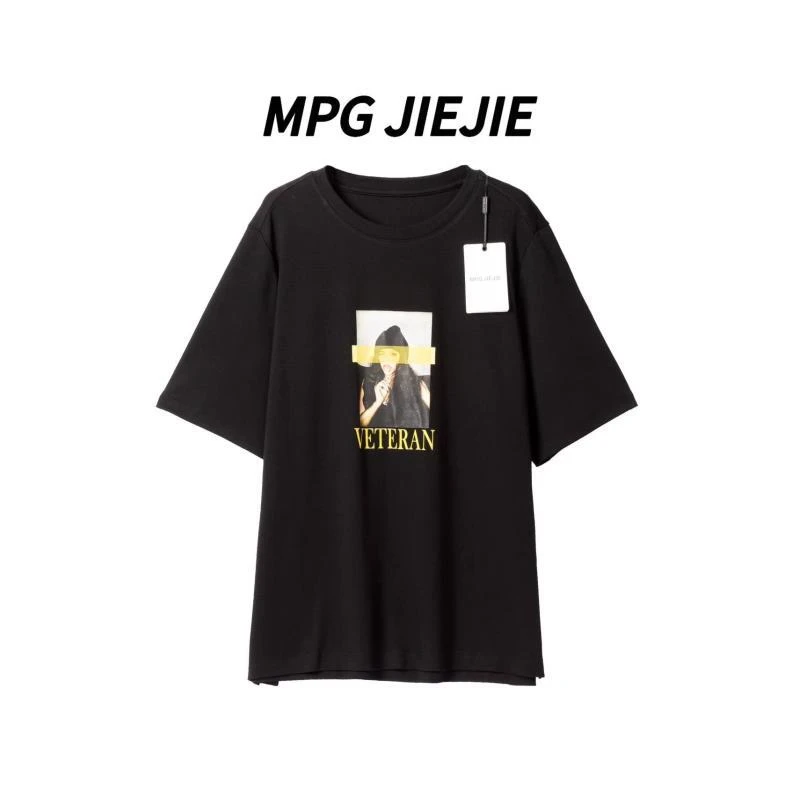 MPG JIEJIE【镜头感】25夏季莫代尔薄款正肩时尚酷girlT恤