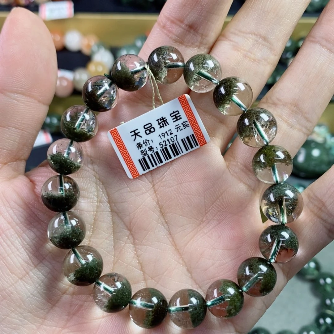 水晶手串未镶嵌嘀***?绿幽灵52107