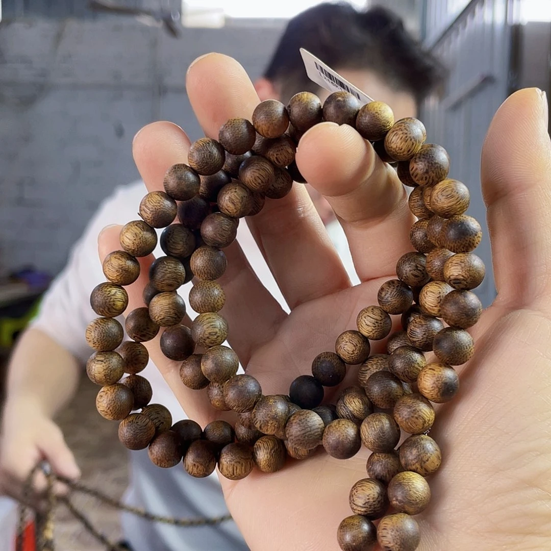 沉香手串海南流油王圆珠长串0.8/23克多样性发一