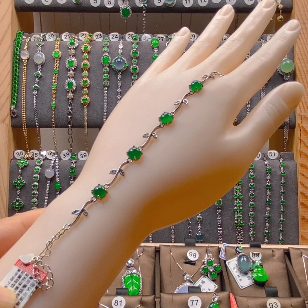 颈饰银S925镶嵌翡翠翡翠手链