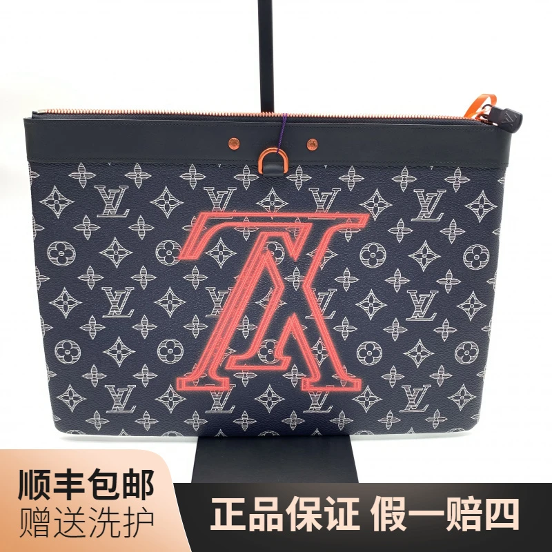 95新 LouisVuitton/路易威登 LV倒V系列手拿包/10019641男士 奢侈