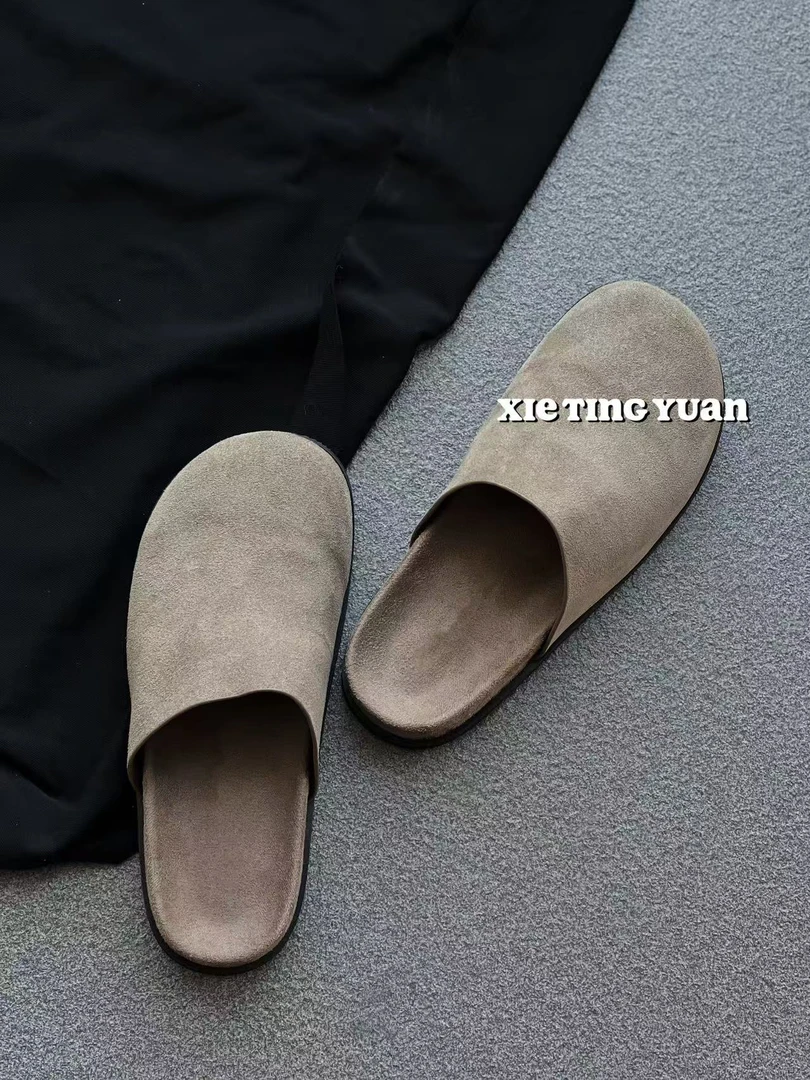极简风勃肯包头半拖鞋休闲拖鞋1360