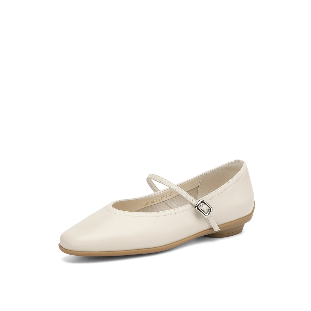 【阿楠anan】浅口单鞋皮鞋平底鞋豆豆鞋奶奶鞋圆头一脚蹬581085