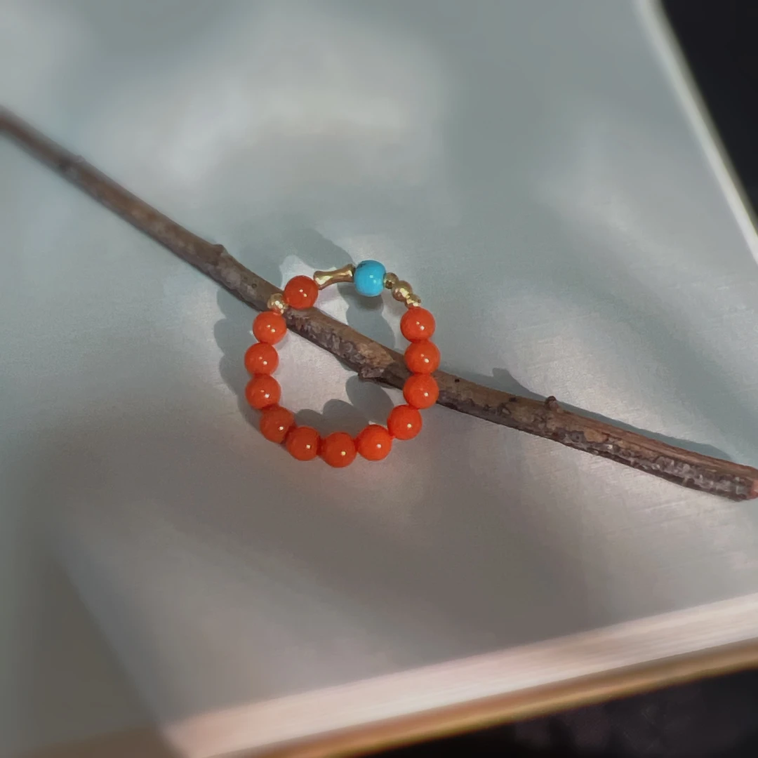 【扶摇叙珠宝】18k金 南红戒指