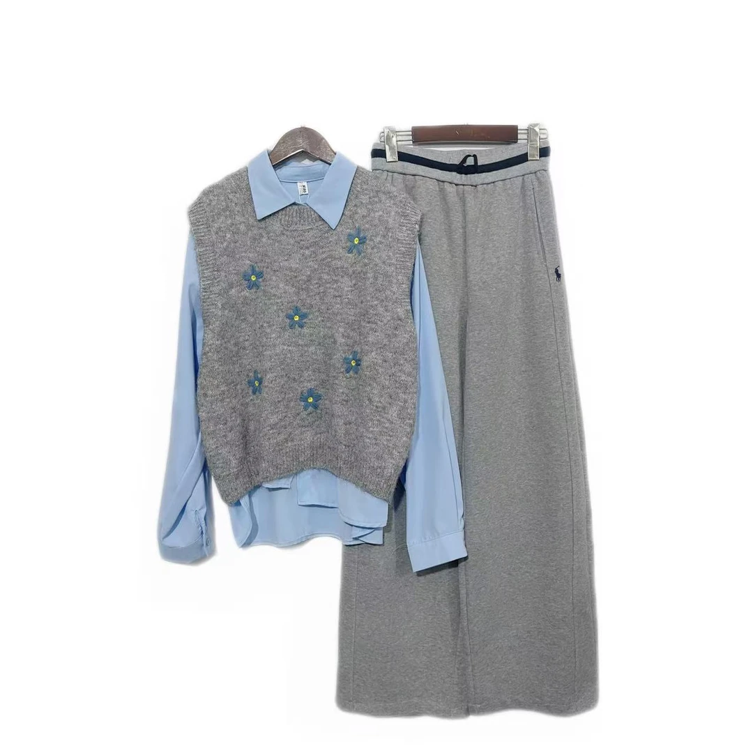 【套装】秋季时尚高档两件套设计感时装女装服装9608[XSLF]J